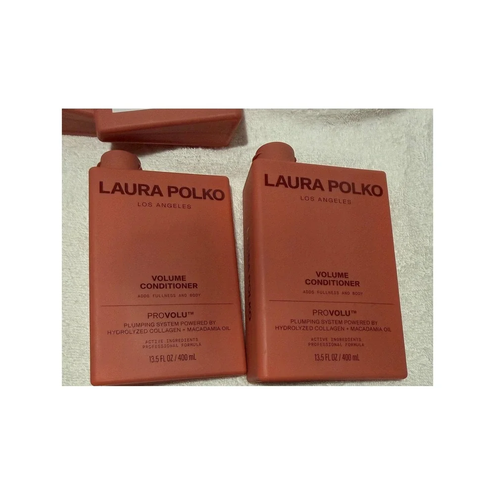 Laura Polko Volume Shampoo and Conditioner Set Bottles 13.5oz Collagen Macadamia